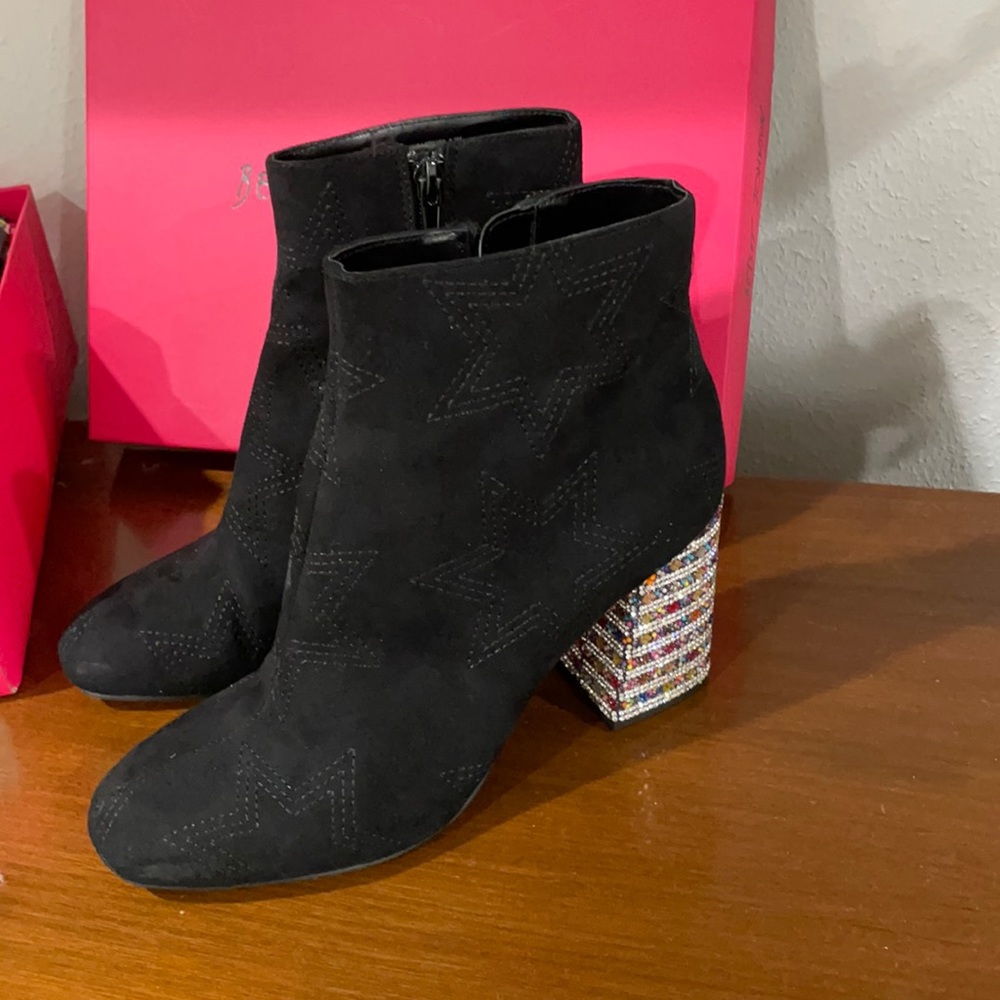Betsey Johnson rhinestone booties